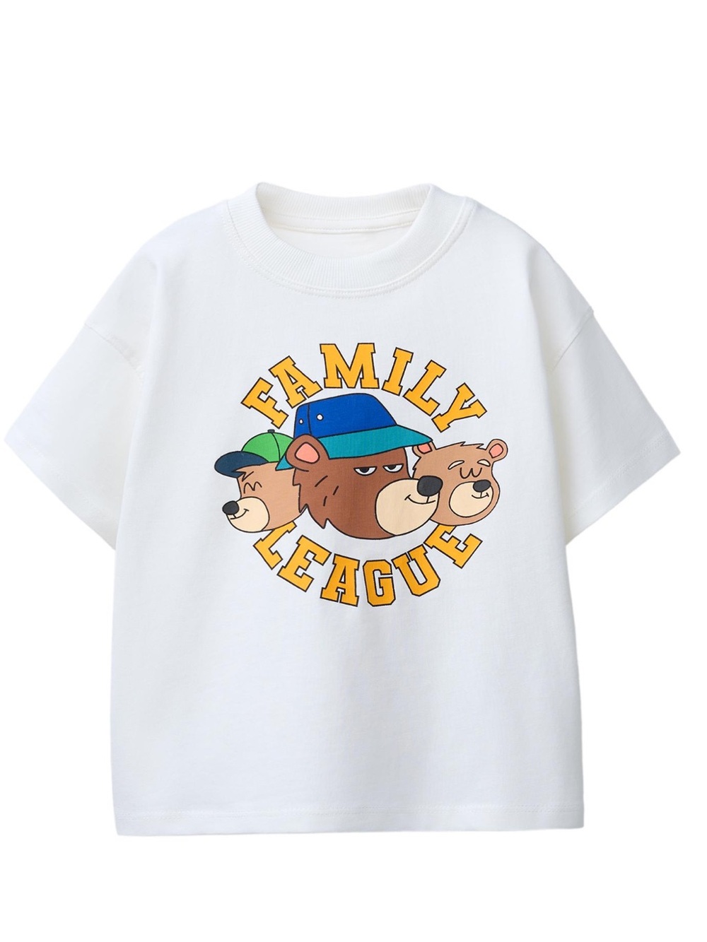 Zara White Kids' Graphic Tee with Yellow & Blue Print